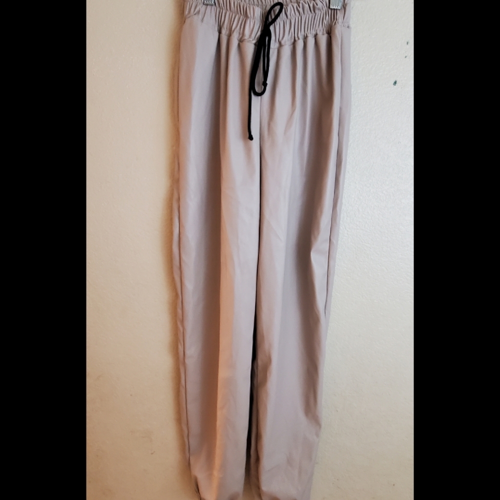 PrettyLittleThing Neutral Faux Leather Baddie Jogger Pants Minimalist